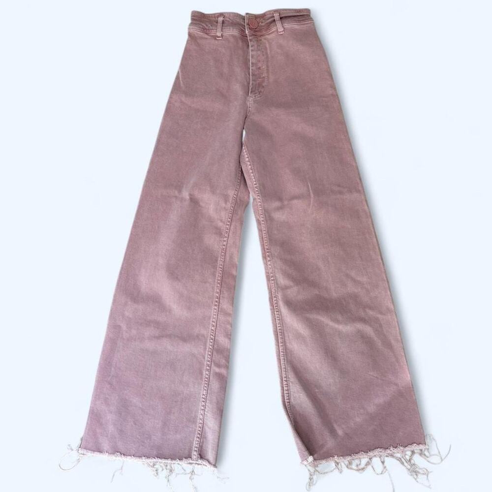 Zara pink high waisted wide leg jeans